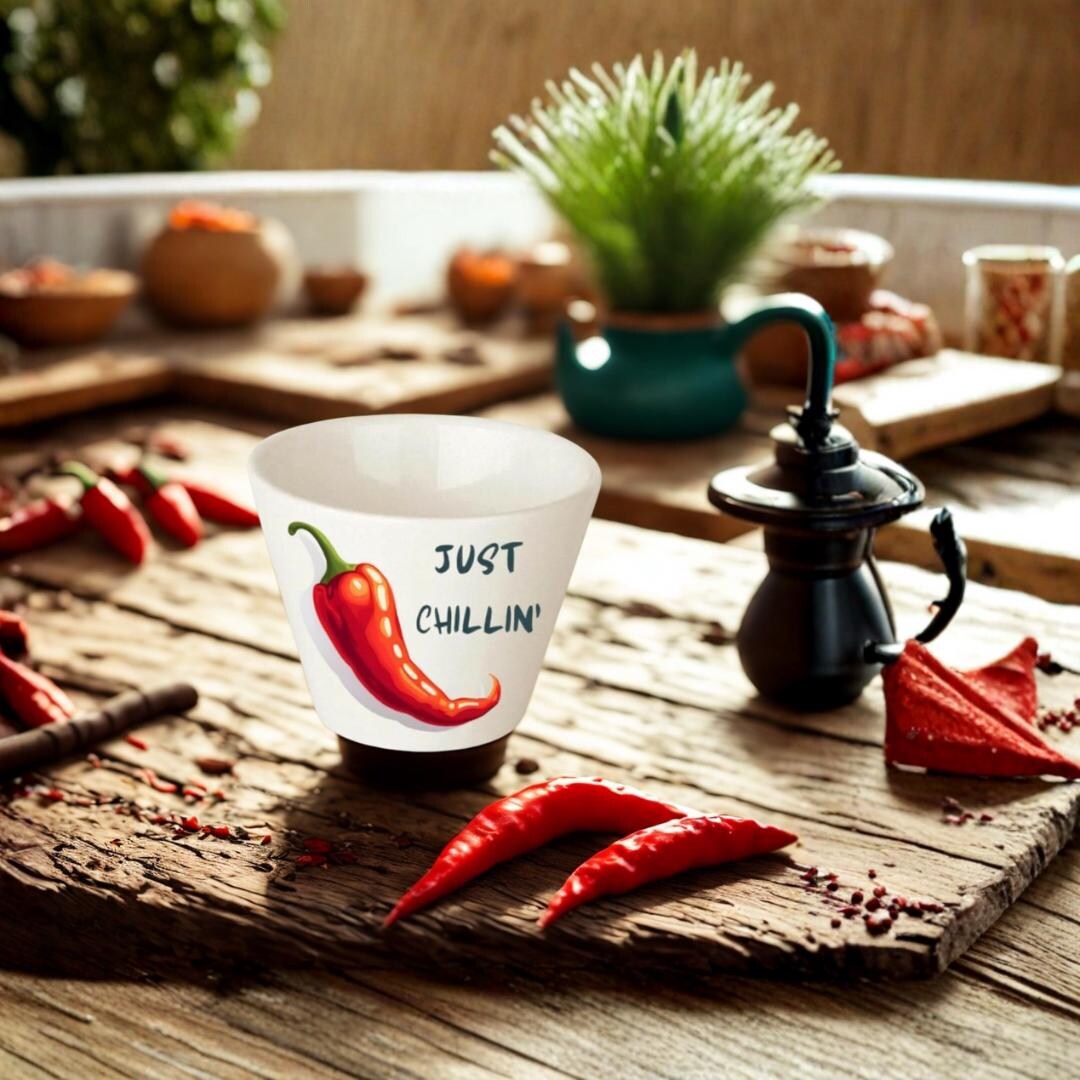 Chili Pepper Espresso Cup – “just Chillin’” Ceramic Coffee Mug - Etsy