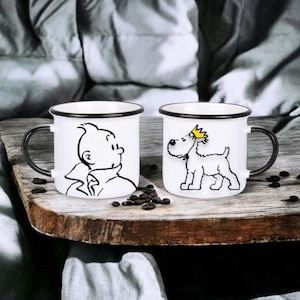 Tintin Adventures, tintin mug, tintin coffee mugs, nostalgic mugs, porcelain coffee cups, office mugs