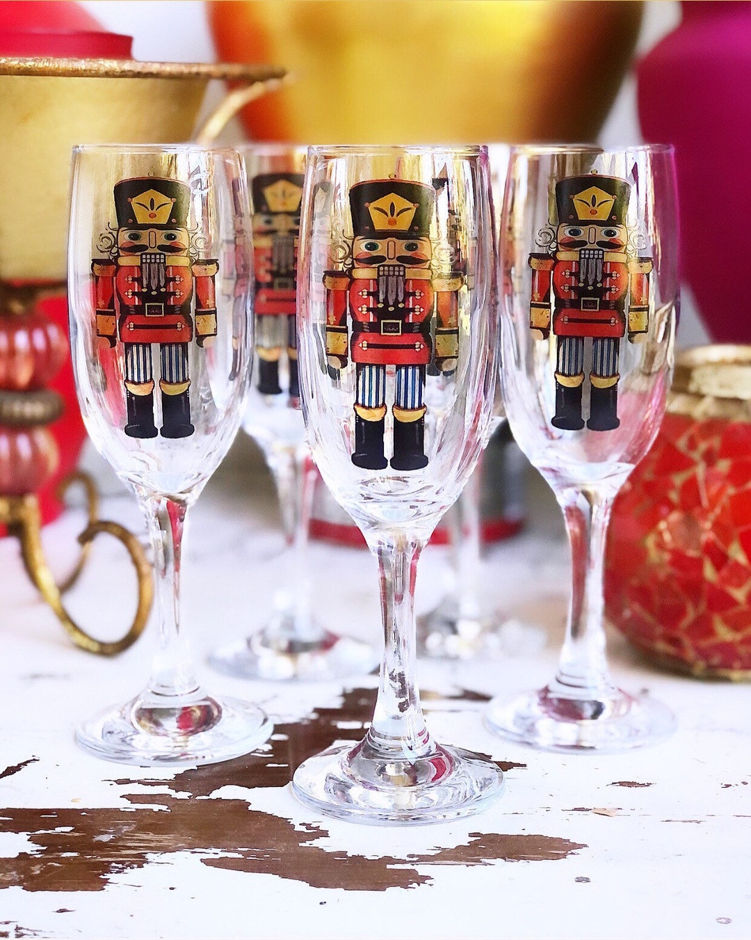 Nutcracker Champagne Glasses Etsy