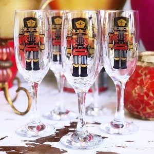 Nutcracker Champagne Glasses: Christmas Barware Decoration