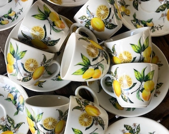 Lemon Porcelain Tea Cup: Espresso & Americano Sizes