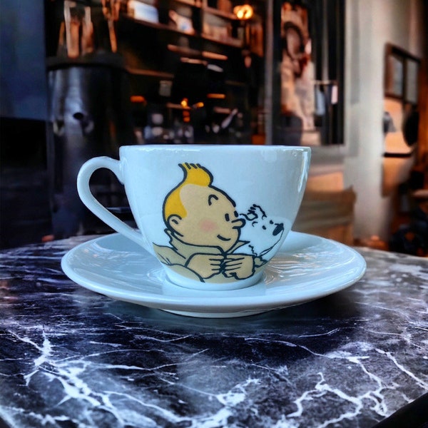 Tintin, the adventures of tintin, espresso mug, espresso cup, tea cup, tea set