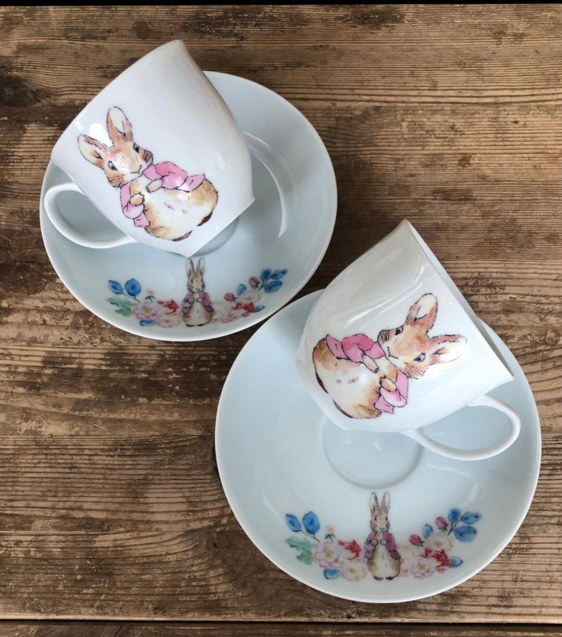 Rabbit Porcelain Tea Cup and Saucer Rabbit Porcelain Coffee - Etsy