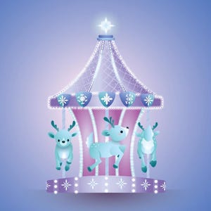 Wintercarrousel – feestelijke kaart
