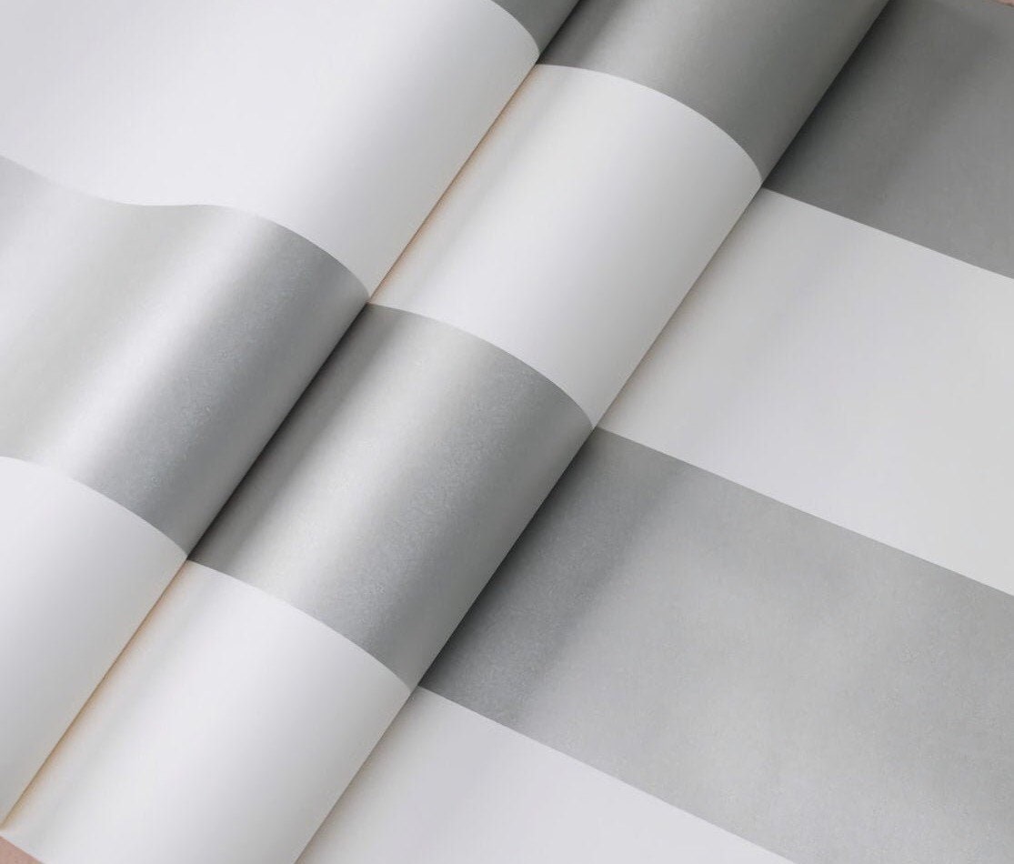 Grey And White Striped Wallpaper Horizontal