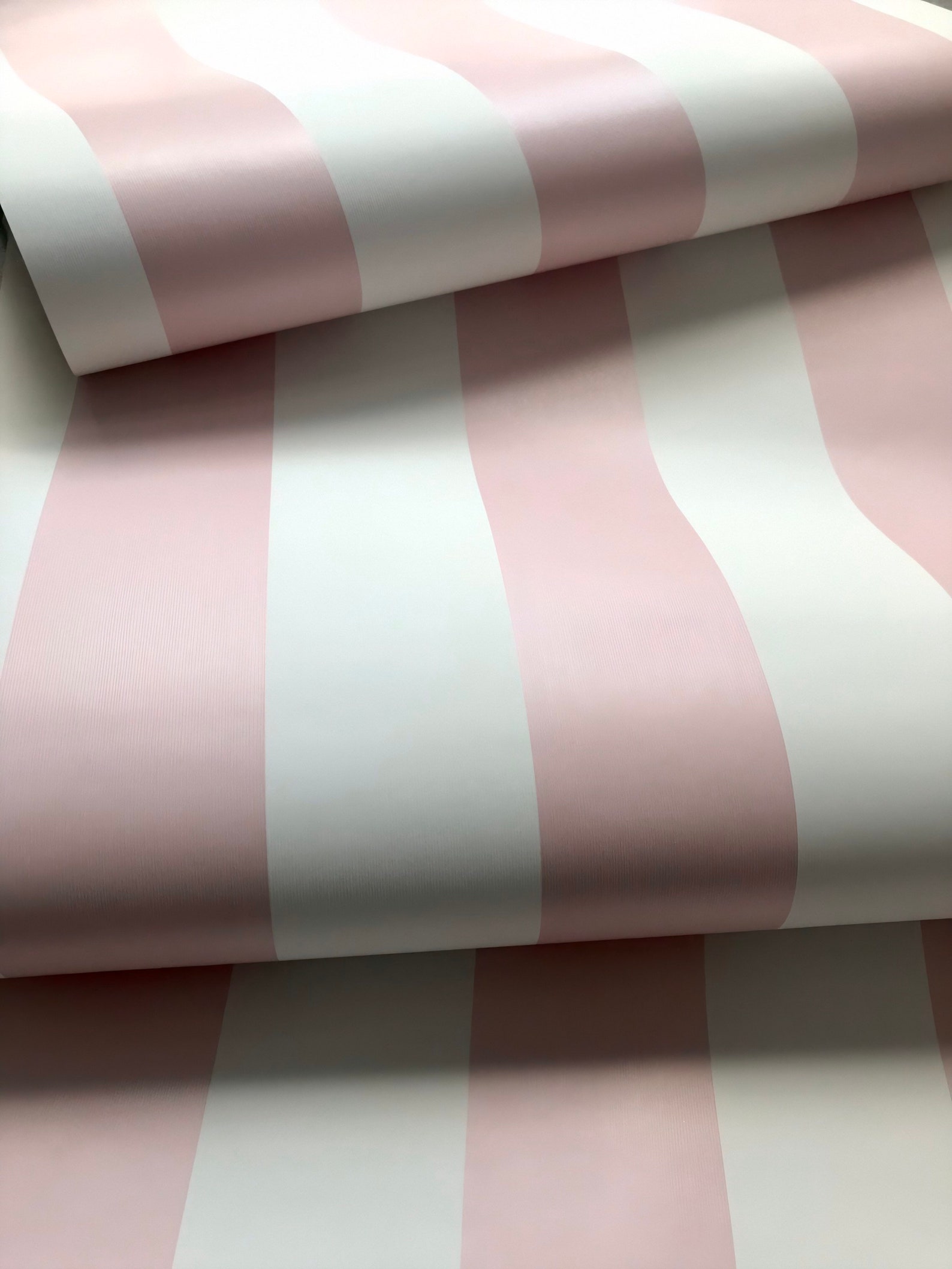 Pink White Striped Wallpaper Soft Powder Pink Striped Pattern Etsy UK