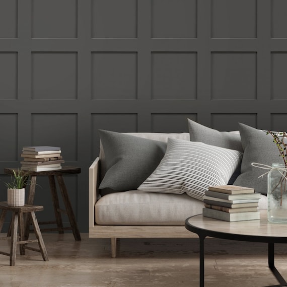 Wood Panel 3D Wall Lath Black Textured or Nonwoven Peel and - Etsy Australia Wood Panel 3D Wall Lath Black Textured or Nonwoven Peel and - Etsy Australia