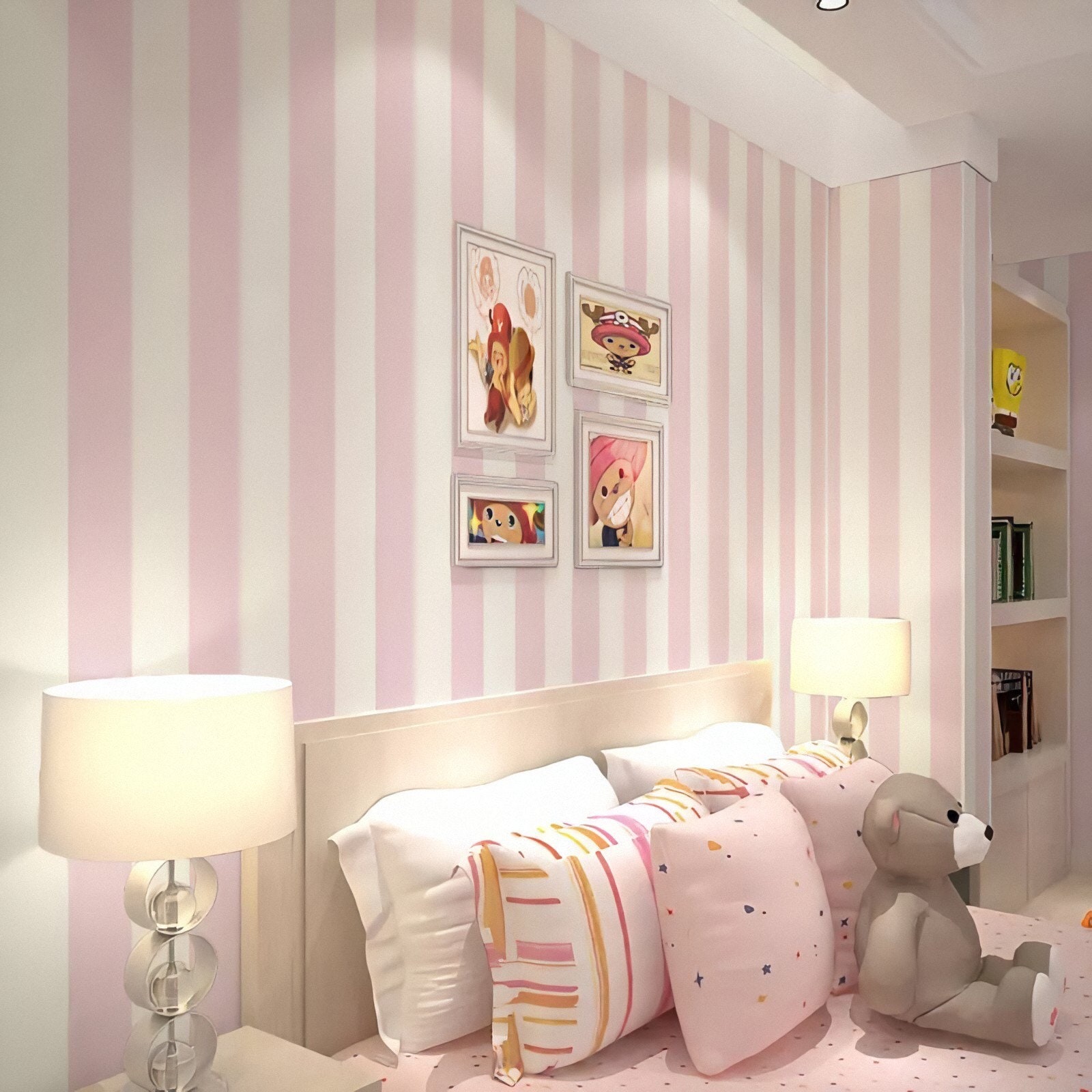 Pink cheap stripe wallpaper