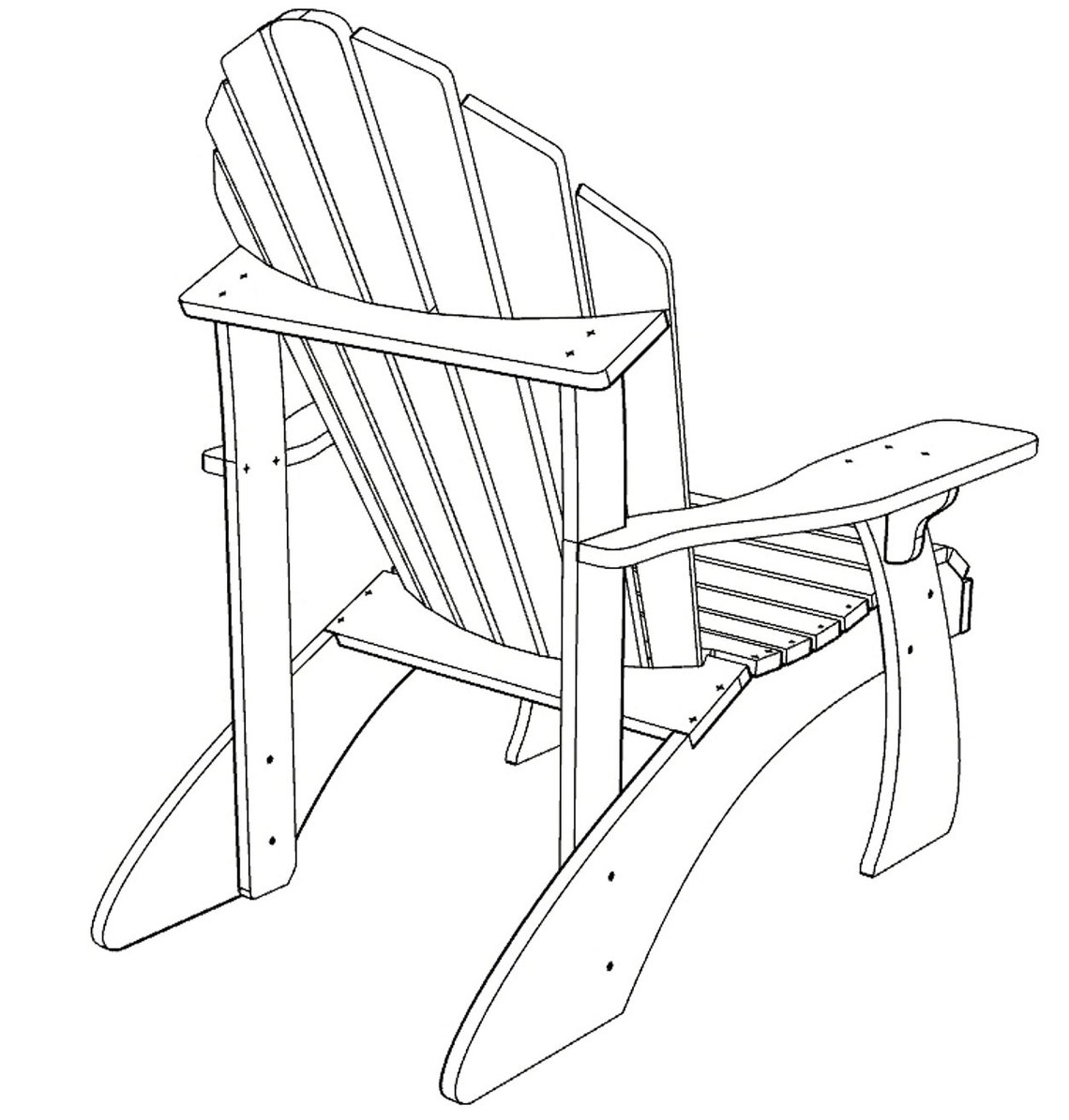 DIY Adirondack Chair Plans PDF format file SVG Dwg Dxf Etsy