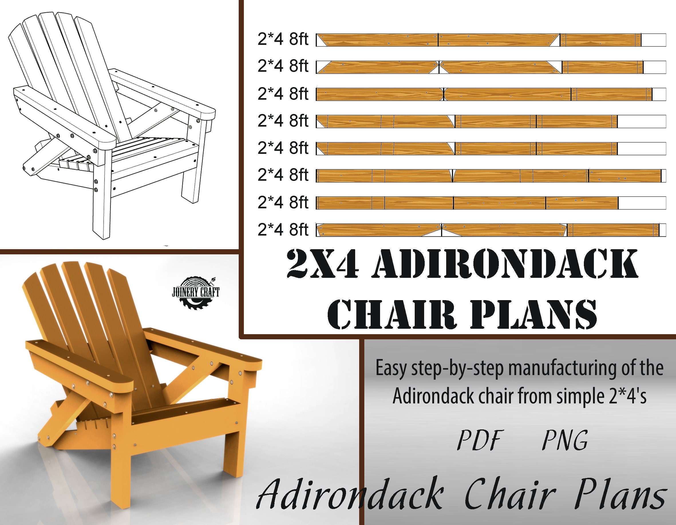 Dxf Dwg adirondack child size chair plans PDF format file 