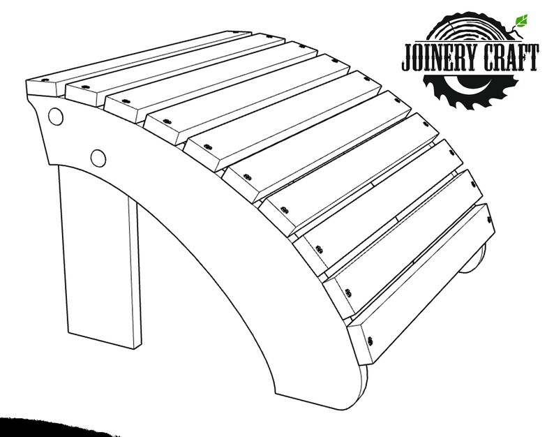 DIY Adirondack Foot Stool Plans PDF format file SVG Dwg Dxf Etsy