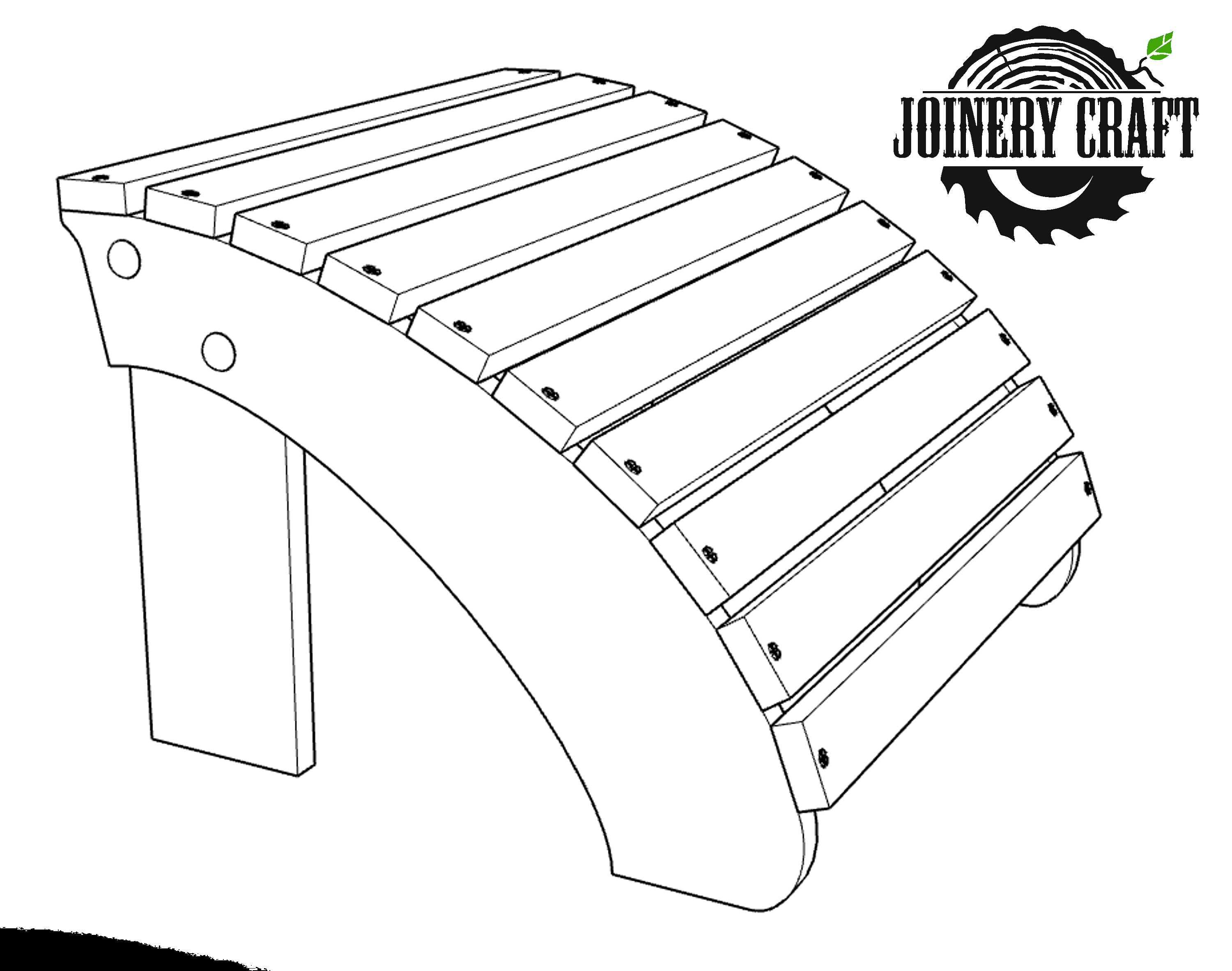 DIY Adirondack Foot Stool Plans PDF format file SVG Dwg Dxf Etsy