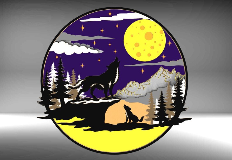 Free Free 208 Layered Wolf Mandala SVG PNG EPS DXF File