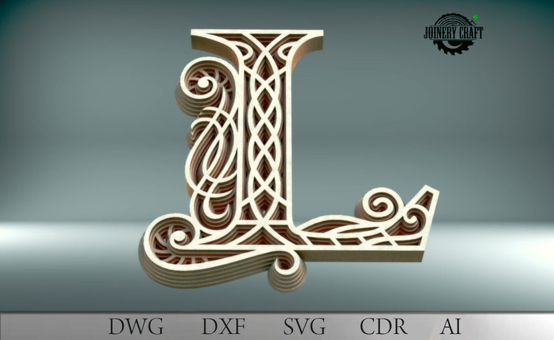 Download Format Dwg Dxf Svg Cdr Png Mandala Multilayer Letter L Cut 5 Layers Craft Supplies Tools Kits How To Puzzles Design Media De