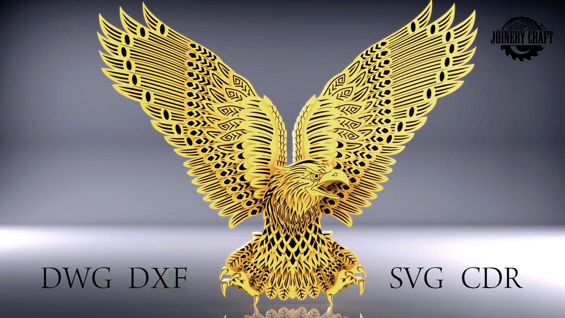 Multilayer Eagle mandala home decor wall art DWG DXF SVG | Etsy