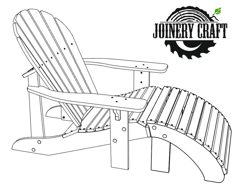 DIY Adirondack Foot Stool Plans PDF format file SVG Dwg 