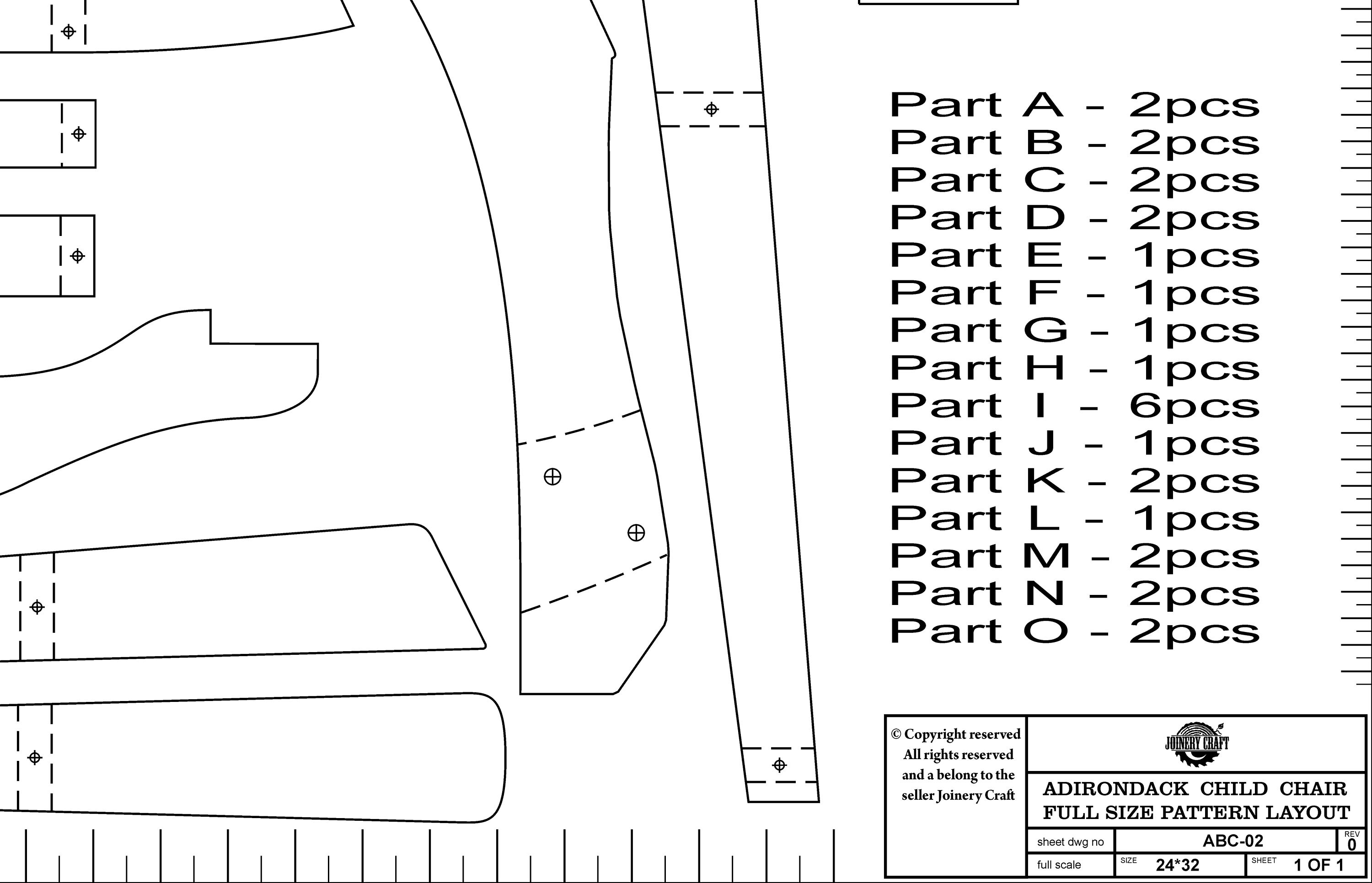 Adirondack child size chair plans PDF format file SVG Dwg Etsy