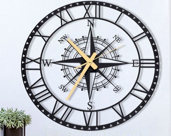R/étro Horloge Murale Cr/éative Mute Horloge /À Quartz Art Horloge Vivante D/écoration Chambre TZXSHO