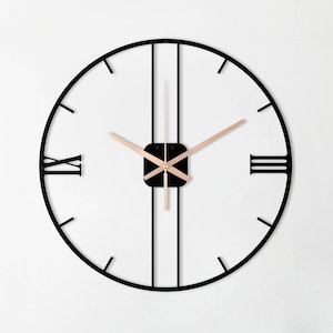 Minimalist Clock, Geometric Wall Clock, Small Wall Clock, Clocks For Wall, Metal Wall Clock, Unique Wall Clock, Black Silent Wall Clock