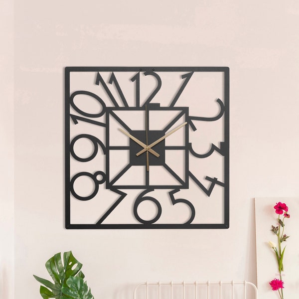 Square Wall Clock Etsy