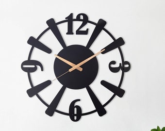 Large Metal Wall Clock, Modern Minimalist Silent Home Decor
