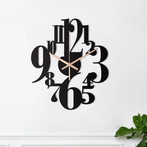 Large Black Wall Clock, Silent Wall Clock, Modern Wall Clock, Home Decor And Gifts, Unique Wall Clock, Metal Wall Clock, Clocks For Wall