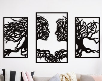 Large Wall Decor, Abstract Tree Decor, Metal Living Room Wall Decor, Oversized Room Wall Decor, Farmhouse Wall Hangings Decor, Modern Decor