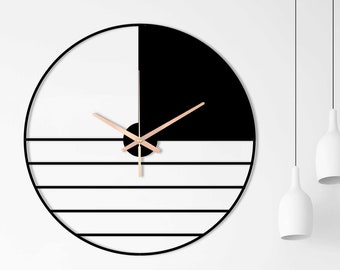 Minimalistische Uhr, übergroße Wanduhr, minimale Wanduhr, große Metallwanduhr Handgefertigte kleine Wanduhren für Wohnkultur, Laser Cut