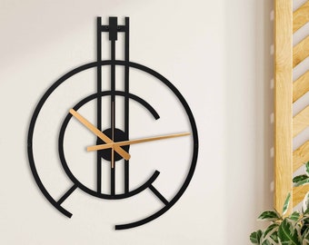 Minimalist Clock, Modern Wall Clock, Black Wall Clock, Unique Wall Clock, Silent Minimal Wall Clock, Metal Wall Clock, Clocks For Wall