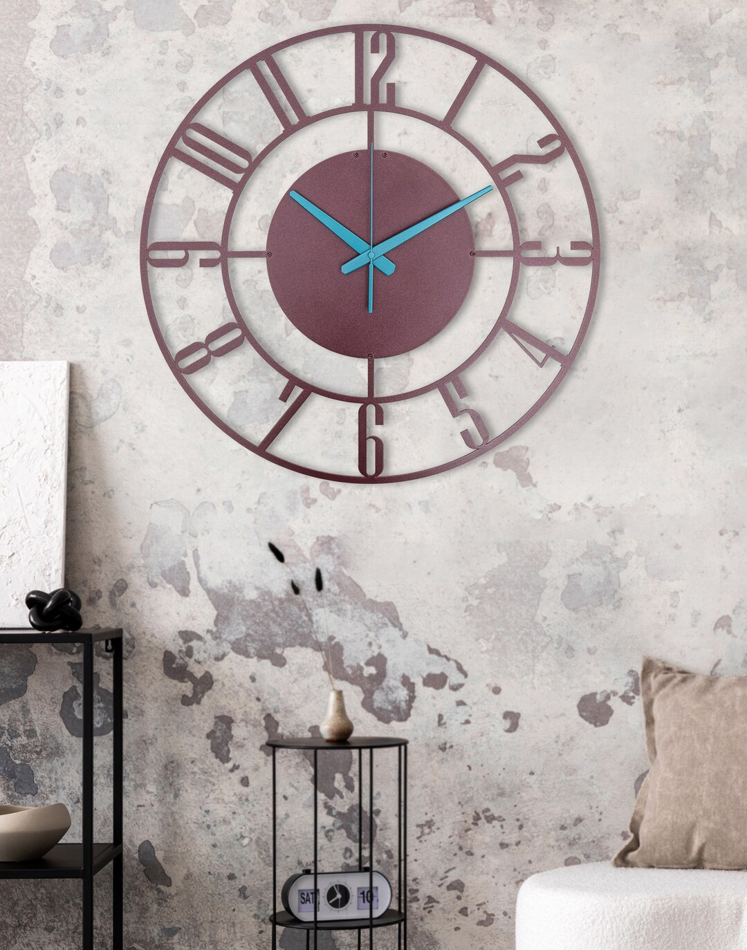 Large Metal Wall Clock: Modern Silent Farmhouse Decor - Etsy