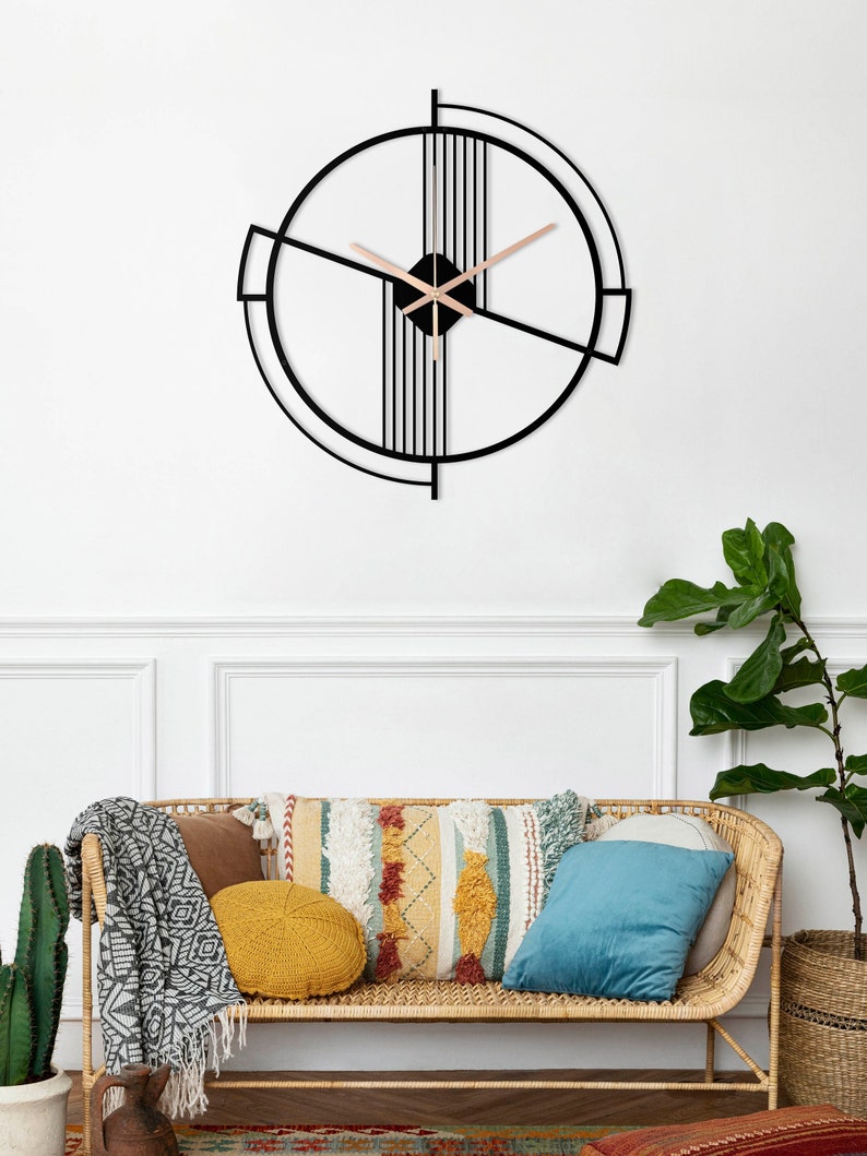 Geometric Metal Clock, Minimalist Design Wall Clock - Etsy