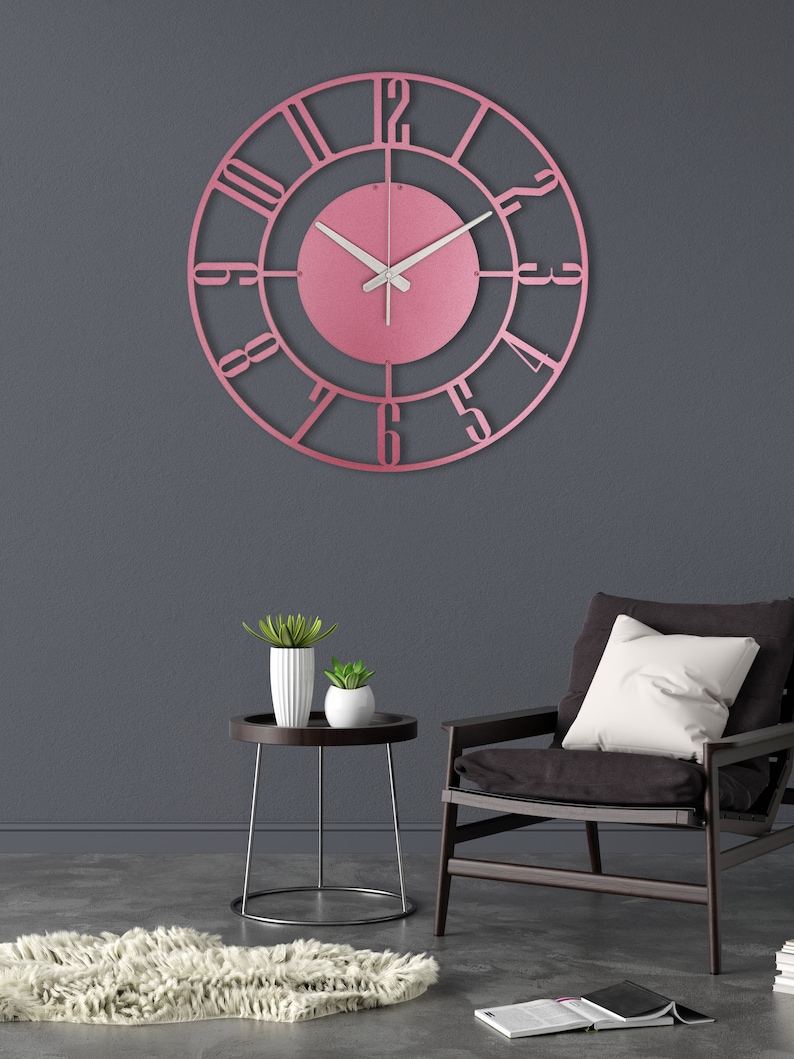 Modern Metal Wall Clock: Large Silent Clock - Etsy