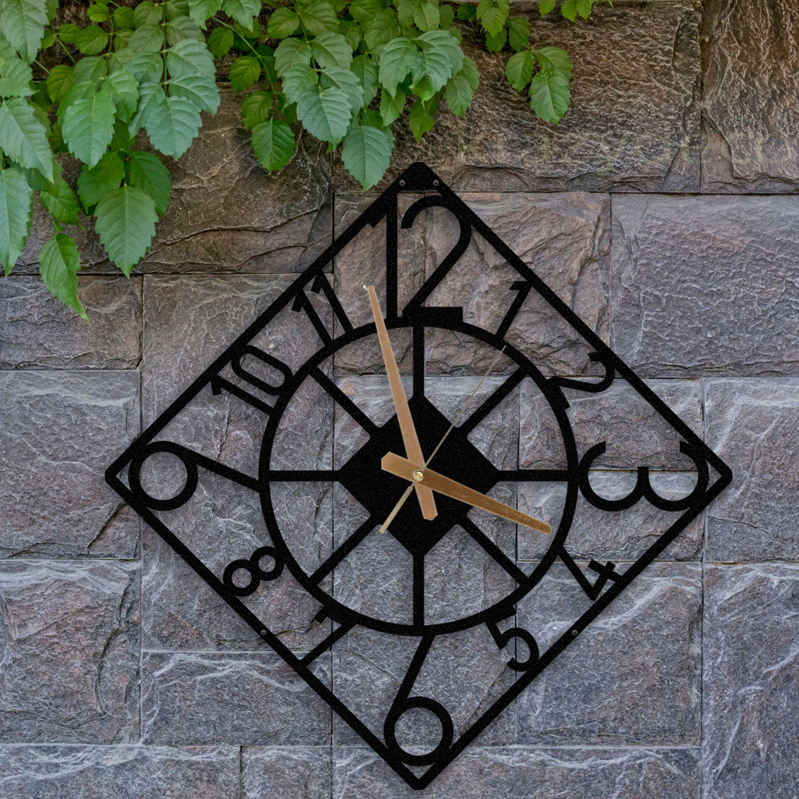 Modern Large Square Clock Decorative Wall Clock Outdoor Etsy