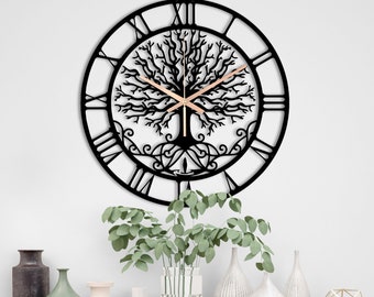 Grote Zwarte Metalen Klok - 96 CM - Wandklok - Industrieël