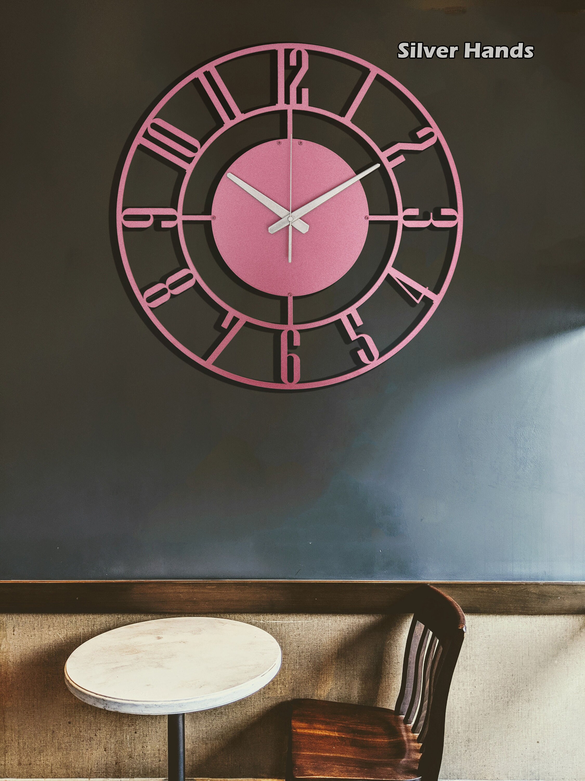 Modern Metal Wall Clock: Large Silent Clock - Etsy