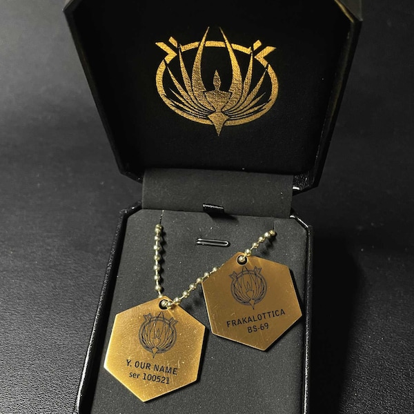 Plaques d’identité personnalisées Battlestar Hexagon Metal Galactica