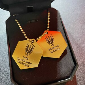 BATTLESTAR PEGASUS Commander Cain Replica Metal Dog Tags
