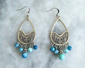 Boucles d'oreilles Bohème- boucles d'oreilles perle- boucles d'oreilles fille- bijoux femme-bijoux fille- idée cadeau- cadeau femme bijou