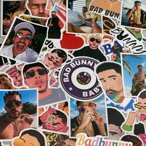 Clearance!! Bad Bunny Benito 50 Sticker Pack #3 FAST SHIPPING, Sticker Decals, Yonaguni,  hydroflask laptop phone stickers, dtmf merch