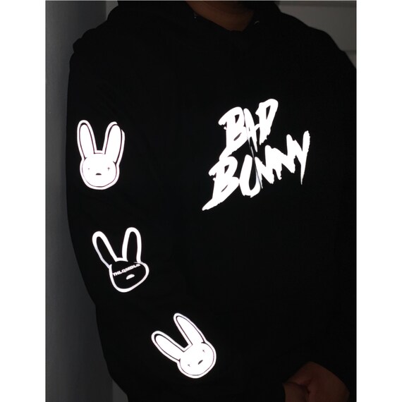 Bad Bunny Reflective Hoodie Bad Bunny Merch Yhlqmdlg Bad Etsy