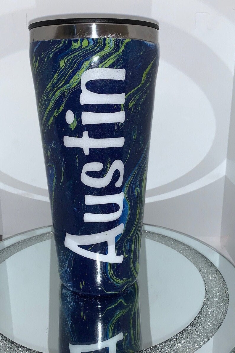 Glitter Swirl Cup Epoxy personalized Cup With Lid Bling Etsy