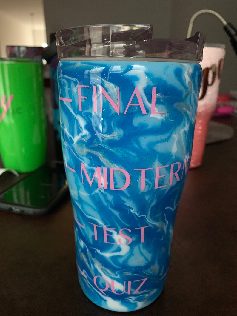 Glitter Swirl Cup Epoxy personalized Cup With Lid Bling Etsy