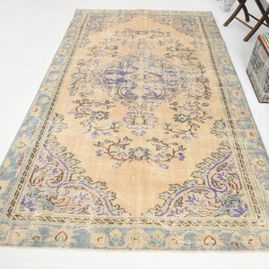 5x10 TURKISH OUSHAK VINTAGE Rug, 5x10 Area Rug, 5x10 Rug, 5x10, 5x10 Turkish Vintage Rug, Handmade Floral Rug, Turkey Rug, Rugs 5x10,5.6x9.9