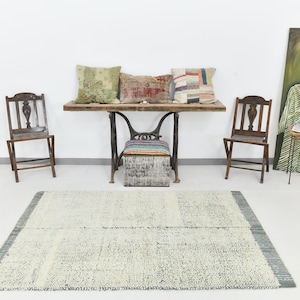 4x6 Turkish Vintage Faded Rug,4x6 Area Rug,4x6 Rug,4x6,Vintage Rug,Oushak Rug,Wool Area Rug,4x6 Turkish Rug,Bohemian Rug, 4&#39;6x6&#39;7 Ft
