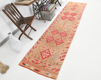 3x12 Vintage oushak Runner Rug, 3x12 Runner Rug, Hallway Runner, Anatolian Wool Runner, Vintage Rug, 3x12 Kitchen Runner, Runner,