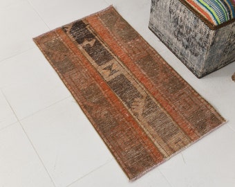 2x3 Wool Vintage Door Mat, TURKISH Rug 2x3, VINTAGE Rug, OUSHAK Rug, Shabby Chic Door Mat, Bohemian Outdoor Rug, Bohemian Rug, Door Mat 2x3