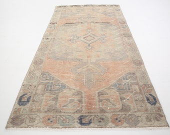 Medium Wool Anatolian Rug Kitchen Rug Boho Rug Entryway Carpet Beige Turkish Area Rug 4x7 Oushak Rug 4x7 Vintage Rug Bedroom Rug