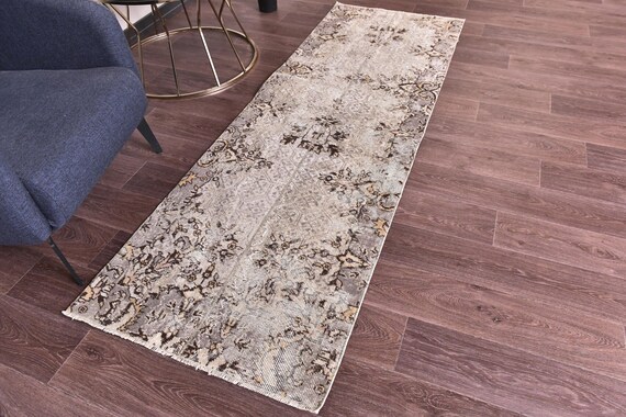 2x8 Vintage Patchwork Runner Rug, 2x8 Neutral Tones Rug, 2x8 Hallway Runner Rug, Handmade Wool Rug, 2x8 Rug, Kithcen Runner 2x8, Home Decor