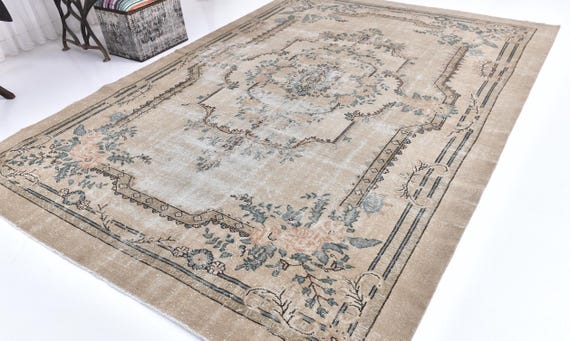 8x11 Antique Turkish Area Rug, 8x11 Gray & Bronze Rug, Oversized Vintage Rug, Large Area Rug, Wool Handmade Rugged Rug, 8x11 Vintage Rug,