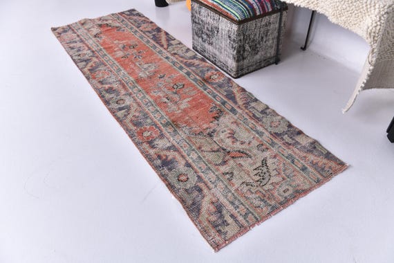 2x7 Vintage Patchwork Runner Rug, Floral Runner Rug, Handmade Home Decor, 2x7 Turkish Runner, 2x7 Area Rug, Hallway Rug, Persian Runner Rug